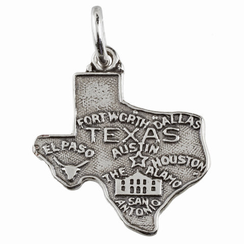 Texas State Charm in Sterling Silver