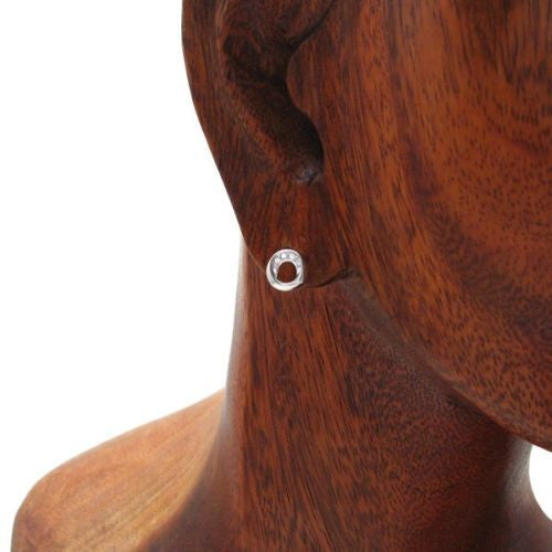 0.10 Carat CZ Circle Earring of a Pendant and Earring Set | Wholesale Sterling Silver Jewelry | Main