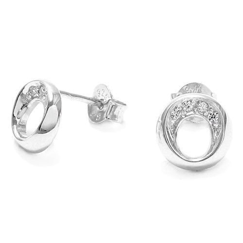 0.10 Carat CZ Circle Earring of a Pendant and Earring Set | Wholesale Sterling Silver Jewelry | Main