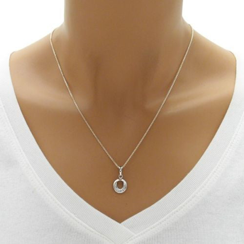 0.10 Carat CZ Circle Pendant of a Pendant and Earring Set | Wholesale Sterling Silver Jewelry | Alternate