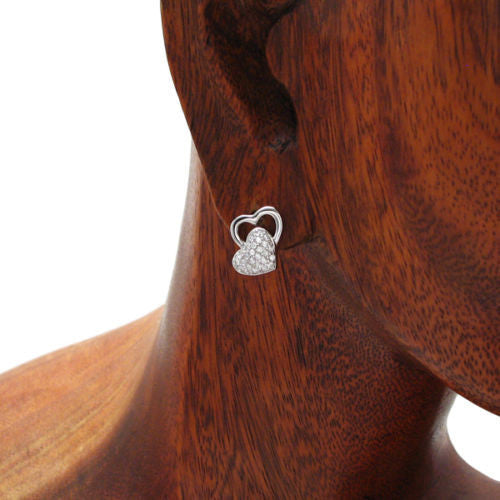 0.26 Carat Multi CZ Overlapping Hearts Post Earrings | Wholesale Sterling Silver Jewelry | Alternate