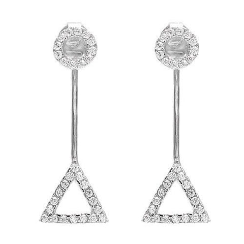 Charming 0.30 Carat CZ Circle & Triangle Earring | Wholesale Sterling Silver Jewelry | Main