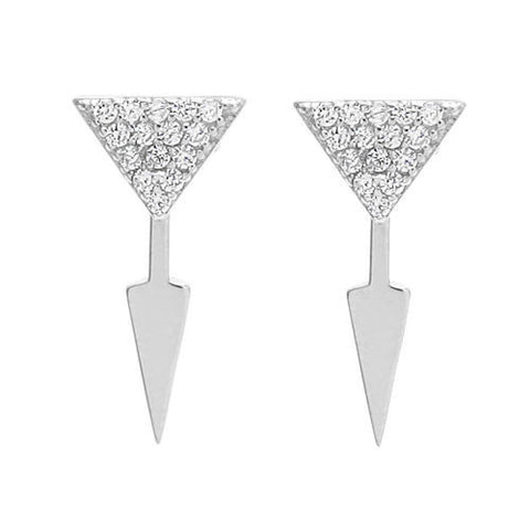 Sparkly 0.30 Carat CZ Arrow Post Stud Earrings | Wholesale Sterling Silver Jewelry | Main
