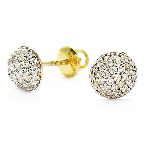 Beautiful 0.38 Carat Multi-CZ Round Stud Earrings Gold | Wholesale Sterling Silver Jewelry | Alternate