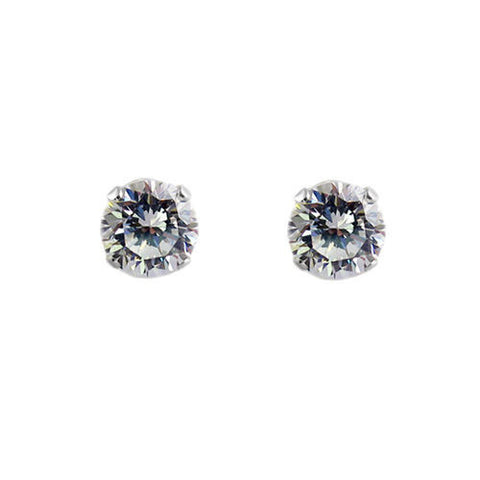 Sleek 0.40 Carat Round CZ Post Stud Earrings in 3mm | Wholesale Sterling Silver Jewelry | Main