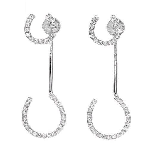Pretty 0.74 Carat CZ Horseshoe Earrings | Wholesale Sterling Silver Jewelry | Main