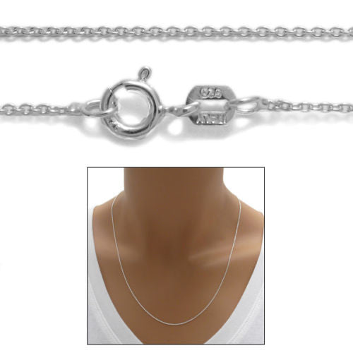 Sterling Silver Rolo Chain Necklace 0.70mm (Gauge 015). Available in 3 Lengths.