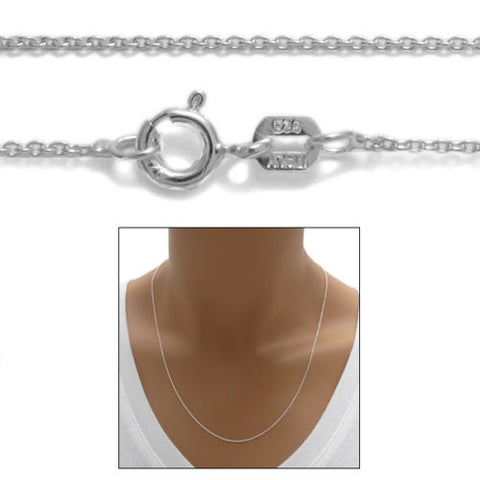 Sterling Silver Rolo Chain Necklace 0.70mm (Gauge 015). Available in 3 Lengths.