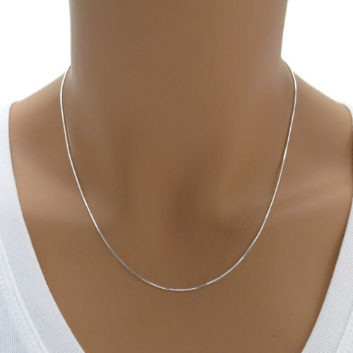 Sterling Silver Diamond Cut Snake Chain Necklace 1.0mm (Gauge 025). Available in 6 Lengths.