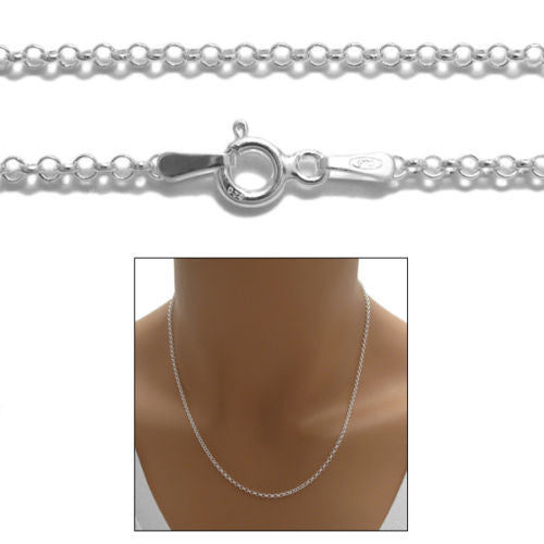 Sterling Silver Rolo Chain Necklace 1.25mm (Gauge 030). Available in 3 Lengths.