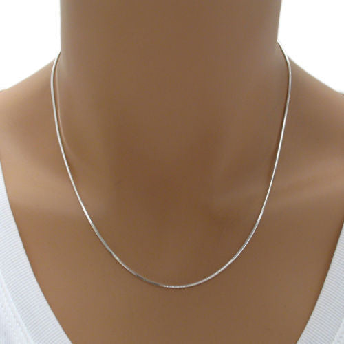 Sterling Silver Snake Chain Necklace 1.25mm (Gauge 030). Available in 7 Lengths.
