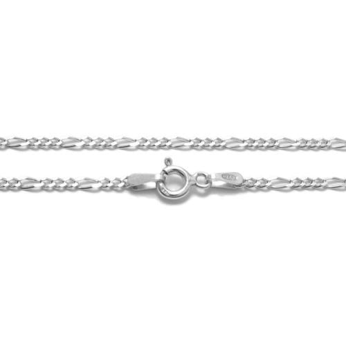 925 Sterling silver Figaro chain necklace in 2mm (Gauge 050) | 5 Lengths | Item photo