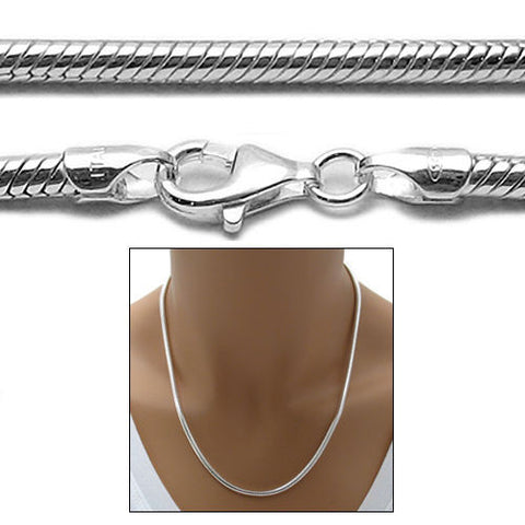 Sterling Silver Snake Chain Necklace 3.0mm (Gauge 080). Available in 5 Lengths.