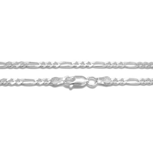 925 Sterling silver Figaro chain necklace in 3mm (Gauge 080) | 5 Lengths | Item photo