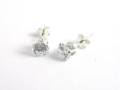 Beautiful 1.0 Carat Round CZ Post Stud Earrings in 5mm | Wholesale Sterling Silver Jewelry | Alternate
