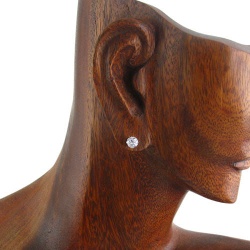 Lovely 1.50 Carat Round CZ Post Stud Earrings in 6mm | Wholesale Sterling Silver Jewelry | Alternate