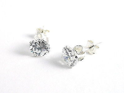 Lovely 1.50 Carat Round CZ Post Stud Earrings in 6mm | Wholesale Sterling Silver Jewelry | Alternate