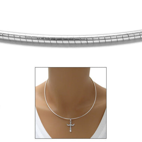 Sterling Silver Round Omega Chain Necklace 1.5mm. Available in 3 Lengths.