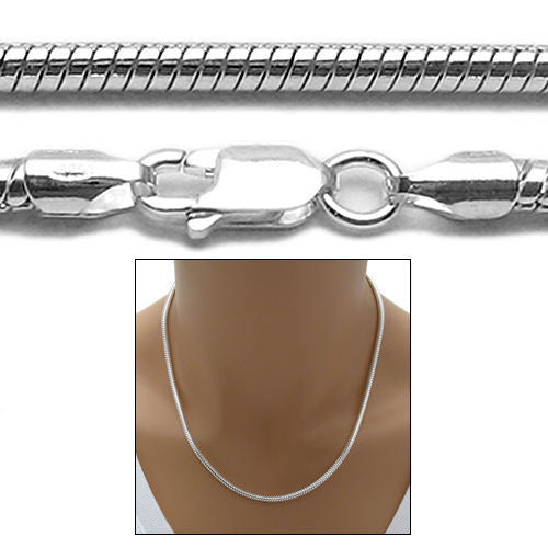 Sterling Silver Snake Chain Necklace 3.5mm (Gauge 100). Available in 6 Lengths.