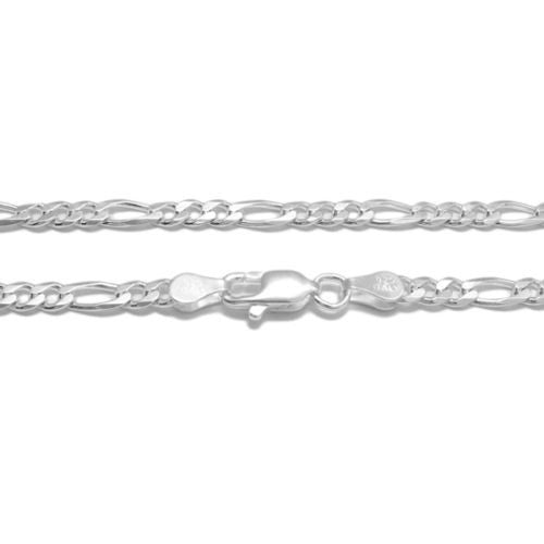 925 Sterling silver Figaro chain necklace in 4mm (Gauge 100) | 5 Lengths | Item photo