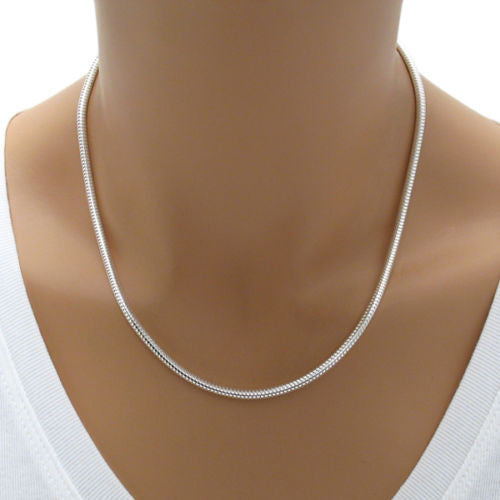 Sterling Silver Snake Chain Necklace 3.5mm (Gauge 100). Available in 6 Lengths.