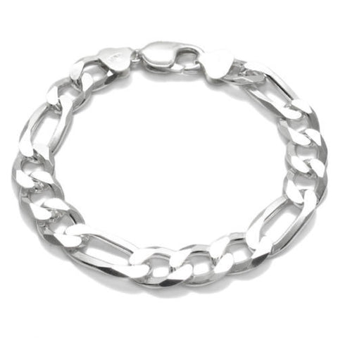 Luxurious 10mm (300 Gauge) Figaro link chain bracelet | Wholesale 925 Sterling Silver Jewelry | Item photo