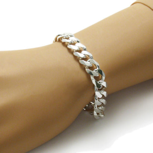 Awesome 11mm (300 Gauge) Cuban link chain bracelet | Wholesale 925 Sterling Silver Jewelry | Alternate photo
