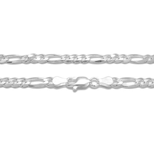 925 Sterling silver Figaro chain necklace in 5mm (Gauge 120) | 5 Lengths | Item photo