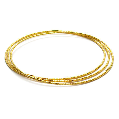 Stylish 14K Gold over Faceted Round Bangle Bracelets - 7.5 Inch | Wholesale 925 Sterling Silver Jewelry | Main