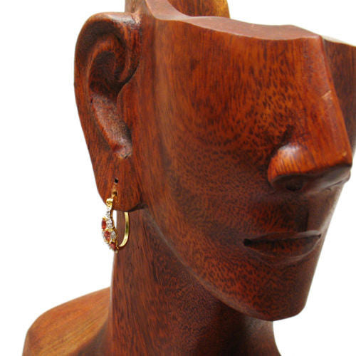 14K Gold over Garnet and Diamond Earrings | Wholesale Sterling Silver Jewelry | Alternate