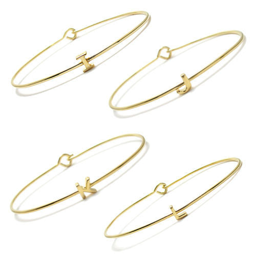 Bulk Shiny Gold Wire Cuff Bangle Bracelet for Dangle Charms Pack of 20