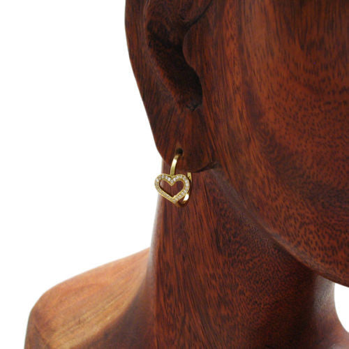14K Gold Over Multi-CZ Heart Post Earrings | Wholesale Sterling Silver Jewelry | Alternate