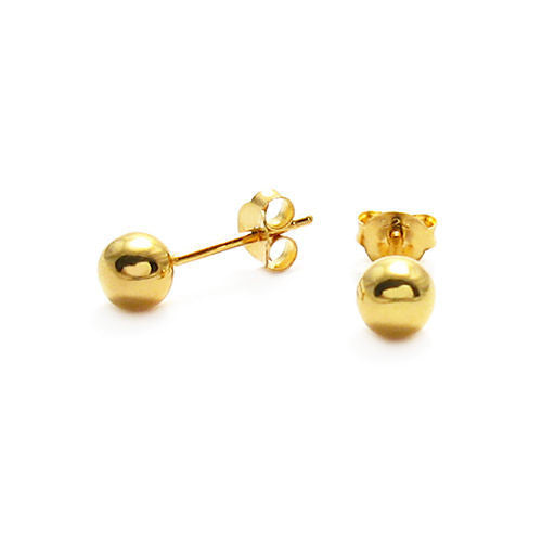 14k Gold Over Round Ball Post Earrings 5mm | Wholesale Sterling Silver Jewelry | Main