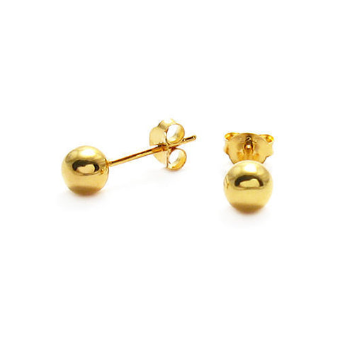 14k Gold Over Round Ball Post Earrings 5mm | Wholesale Sterling Silver Jewelry | Main