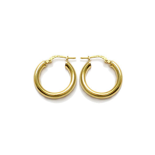 Simple 14K Gold Over Round Hoop Earrings in 20mm | Wholesale Sterling Silver Jewelry | Alternate