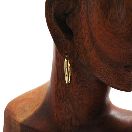 Simple 14K Gold Over Round Hoop Earrings in 30mm | Wholesale Sterling Silver Jewelry | Alternate