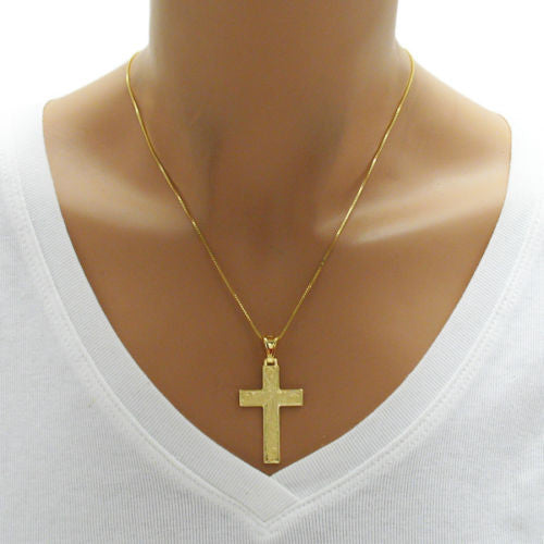 14K Gold over Unique Swirl Design Cross Pendant | Wholesale 925 Sterling Silver Pendant - Jewelry | Alternate