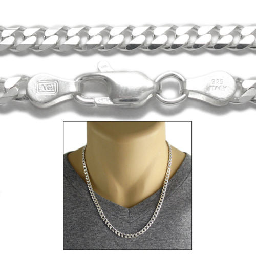Sterling Silver Cuban Curb Chain Necklace 5mm (Gauge 150). Available in 5 Lengths.