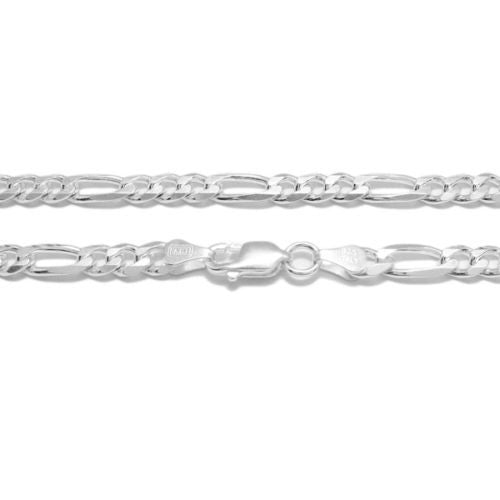 925 Sterling silver Figaro chain necklace in 6mm (Gauge 150) | 5 Lengths | Item photo
