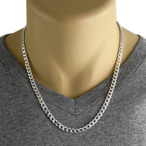Sterling Silver 55cm Diamond Cut Curb Chain | Prouds