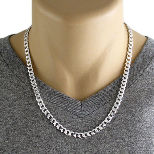 7mm Gold Curb Chain Necklace for Men