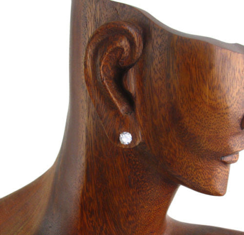 2.0 Carat Round CZ Post Stud Earrings in 7mm | Wholesale Sterling Silver Jewelry | Alternate