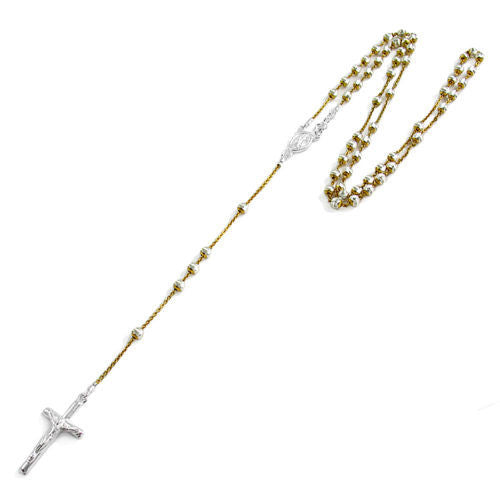 Chic 22" Rose Gold Rosary 4mm Bead Necklace with Crucifix | Wholesale 925 Sterling Silver Pendant - Jewelry | Alternate