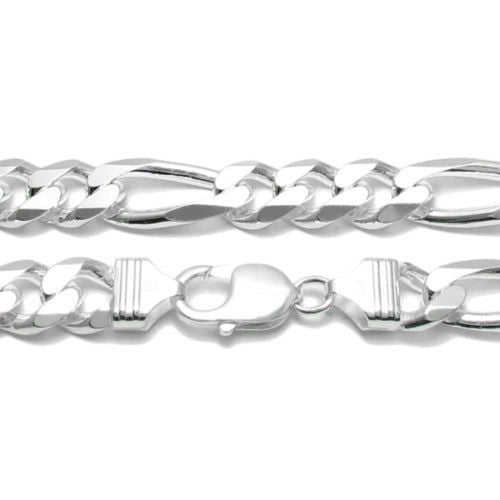 925 Sterling silver Figaro chain necklace in 11mm (Gauge 300) | 5 Lengths | Discount Jewelry | Item photo
