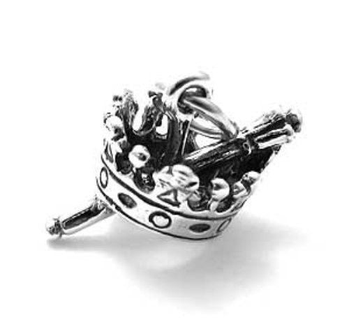 3D Crown with Scepter Charm | Wholesale 925 Sterling Silver Charms | Main