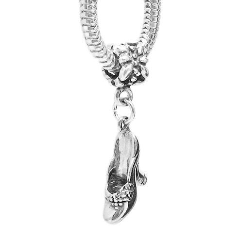 3D Vintage Pumps High Heel Shoes Charm with Euro Bead options | Wholesale 925 Sterling Silver Charms - Jewelry | Alternate