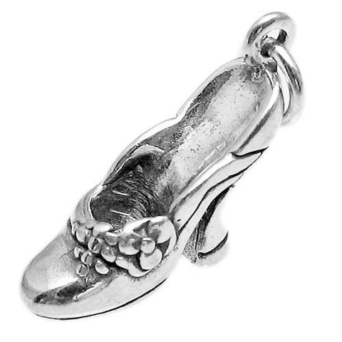 3D Vintage Pumps High Heel Shoes Charm with Euro Bead options | Wholesale 925 Sterling Silver Charms - Jewelry | Main