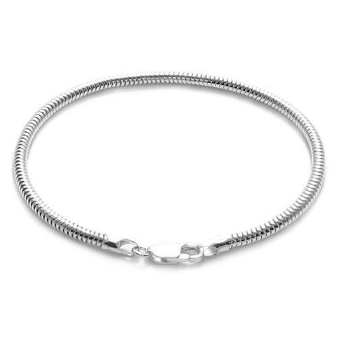 3mm snake chain bracelet compatible with Pandora charms | Wholesale 925 Sterling Silver Jewelry | Item photo
