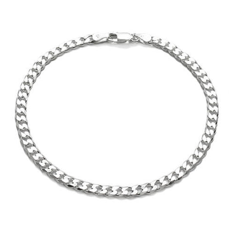 Classic 4mm (100 Gauge) Cuban link chain bracelet | Wholesale 925 Sterling Silver Jewelry | Item photo