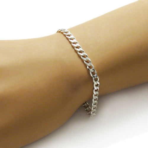 Elegant 5mm (120 Gauge) Cuban link chain bracelet | Wholesale 925 Sterling Silver Jewelry | Alternate photo